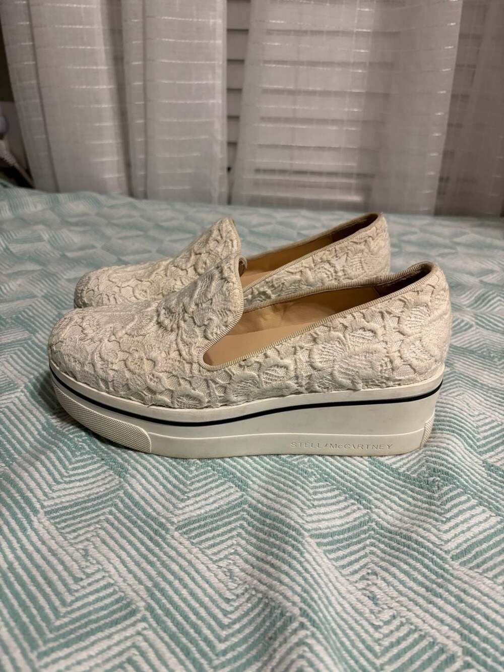 Stella McCartney Binx Floral Lace Platform Slip-On Sneakers